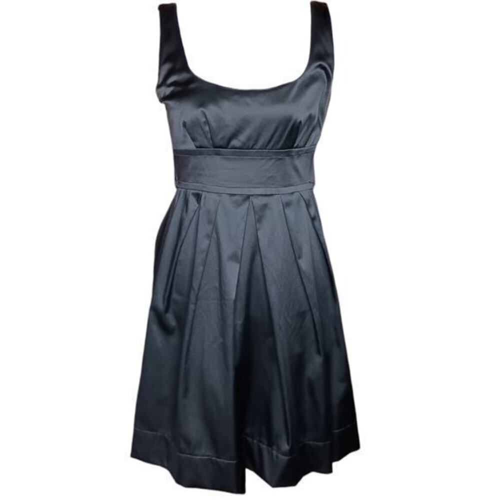 VINTAGE Y2K Dress Babydoll Pleated Satin Tie Belt Cocktail Party Size 9‎ Medium